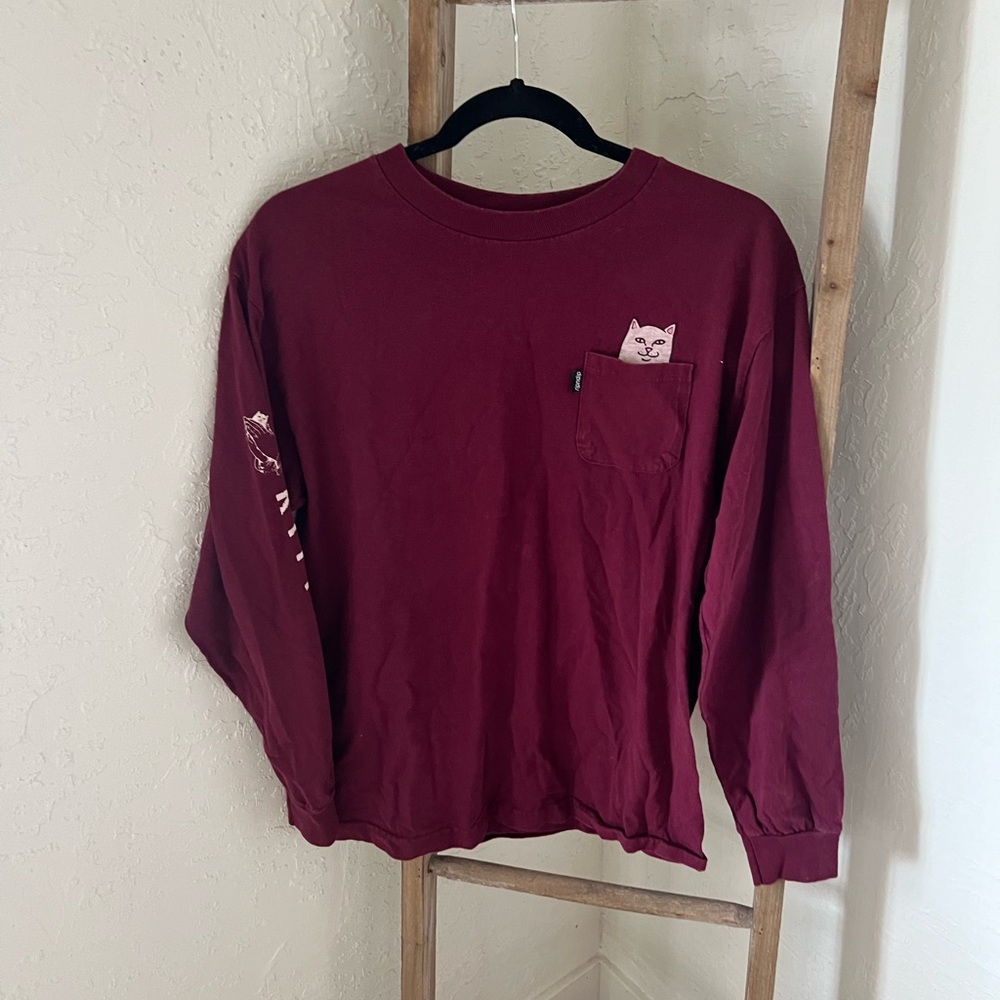 Ripndip long sleeve maroon top